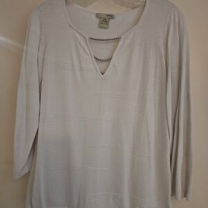 Evie Women's Elegant White Long Sleeve Top